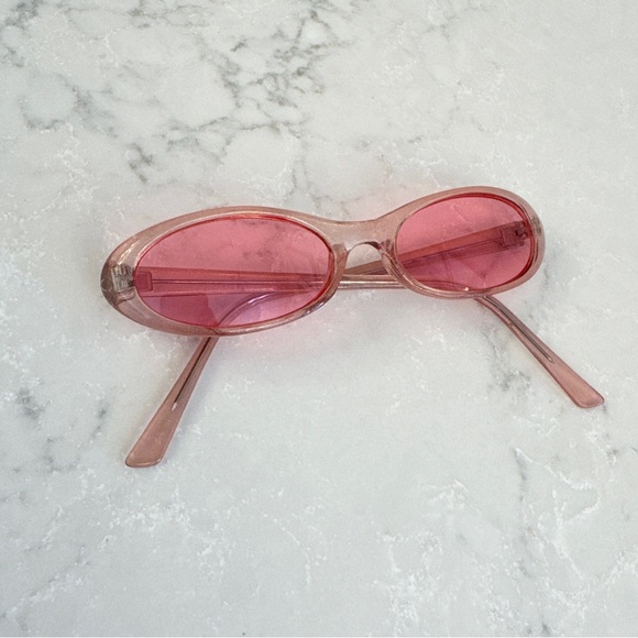 Accessories - Cute Y2K Pink Oval Sunglasses